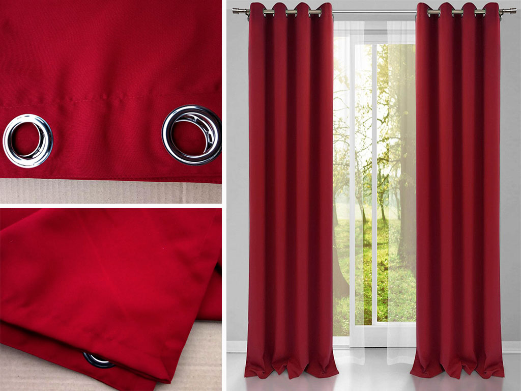 бордовые готовые шторы украсят интерьер вашего дома